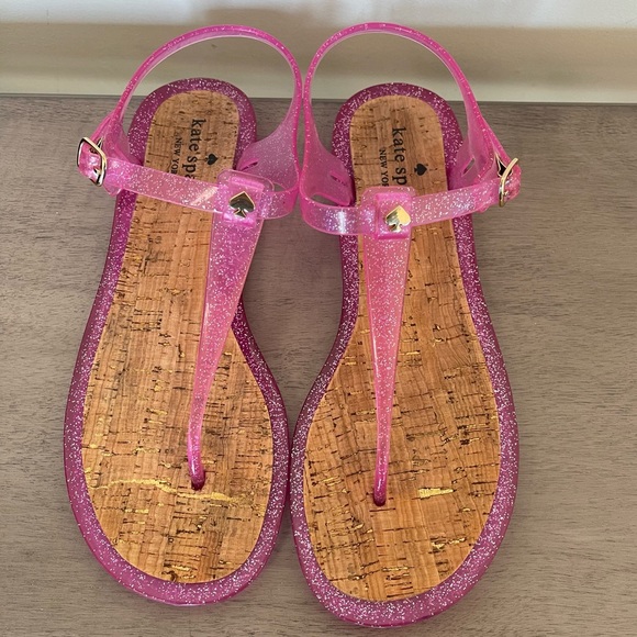 kate spade Shoes - Kate Spade Pink Glitter Yari Jelly Sandal Size 9